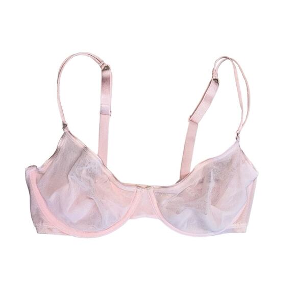 COSABELLA Pink Sheer Mesh Underwire Bra Womens - Picture 12 of 12